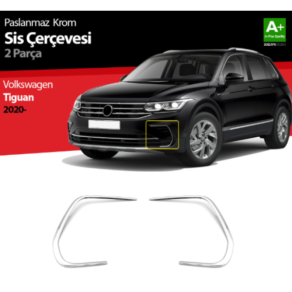 VW Tiguan Krom Sis Çerçevesi S DİZAYN 2 Prç. 2020-2024